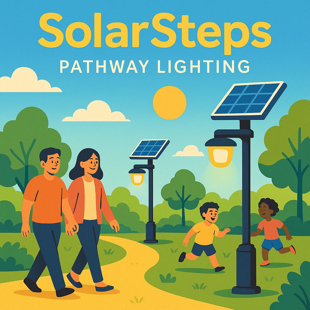 Concept image of solar pathway lights